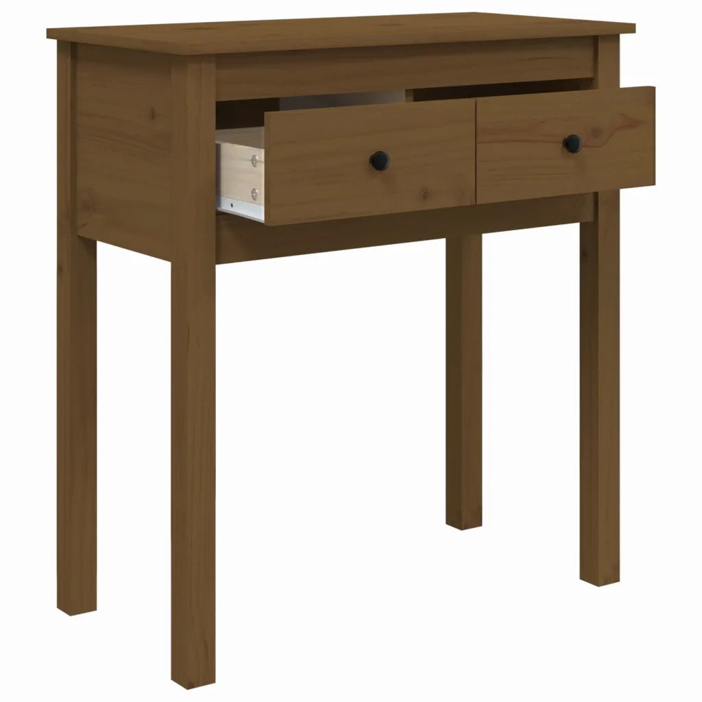 Tavolo Consolle Marrone Ambra 70x35x75cm Legno Massello di Pino 814612