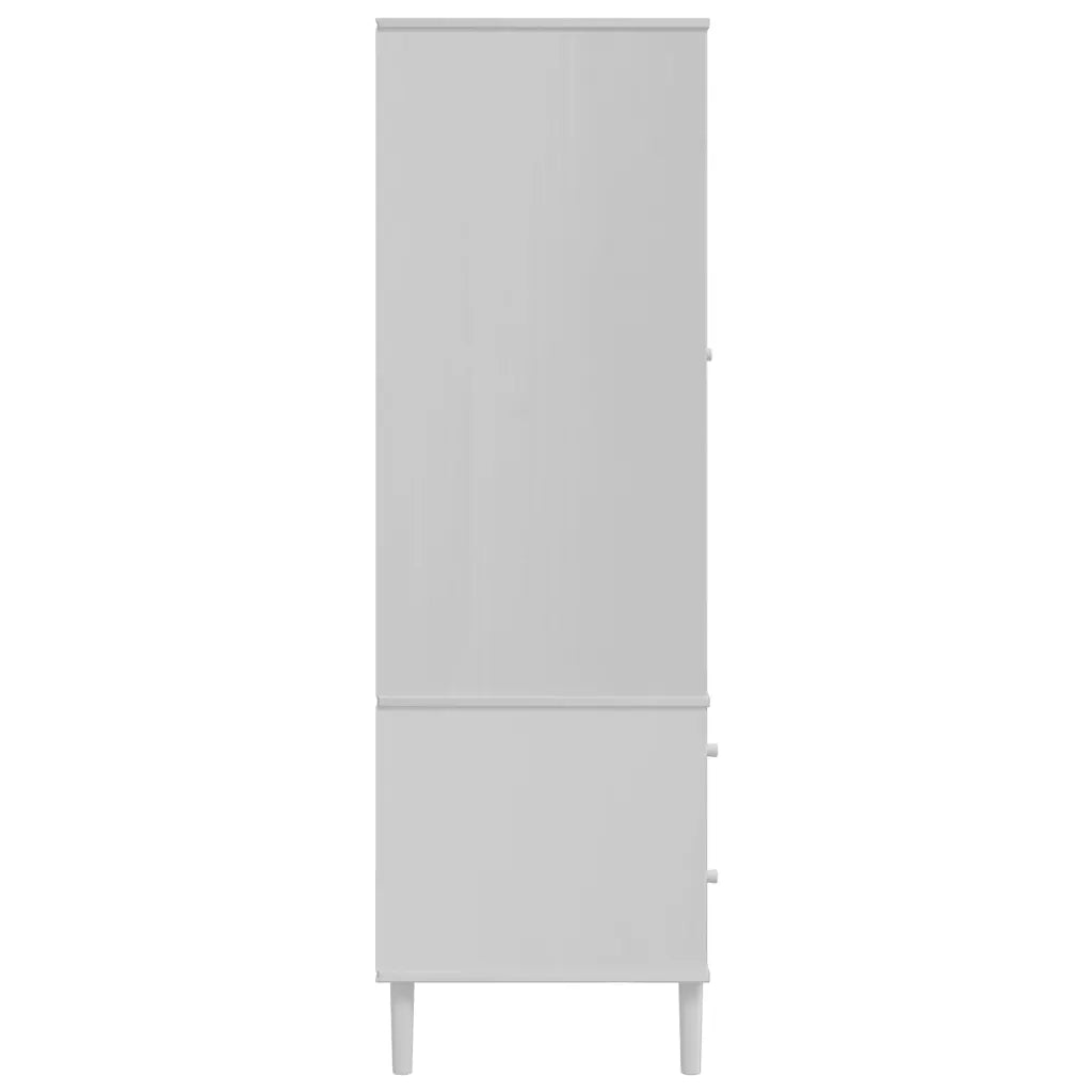 Armadio SENJA Aspetto Rattan Bianco 90x55x175 cm Massello Pino 358035