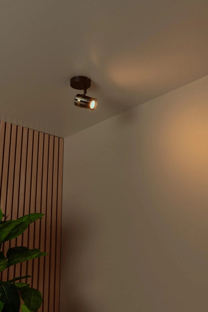 Faretto da soffitto UPTON nero/oro 1xGU10 Lucide