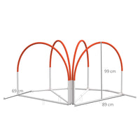 Set Addestramento Cani da Esterno 4 Pezzi 89x69x99 cm in PE e ABS Bianco e Arancione