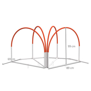 Set Addestramento Cani da Esterno 4 Pezzi 89x69x99 cm in PE e ABS Bianco e Arancione