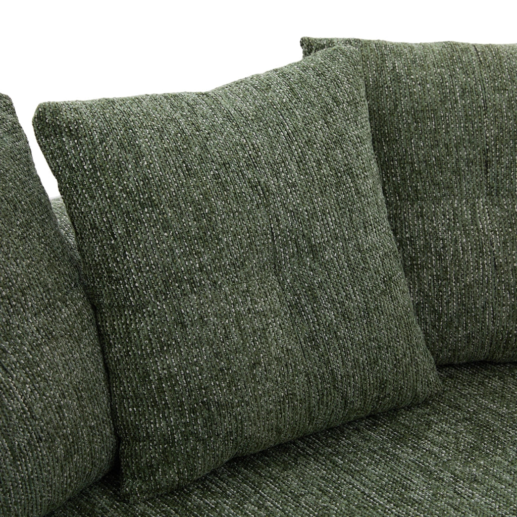 Divano 2 posti in chenille con molle insacchettate, cuscini spessi e design profondo verde 164 × 92 × 60 cm