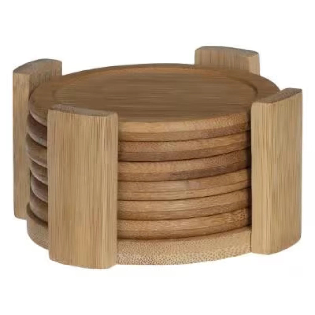Set 6 Sottobicchieri in Bambù con Rack