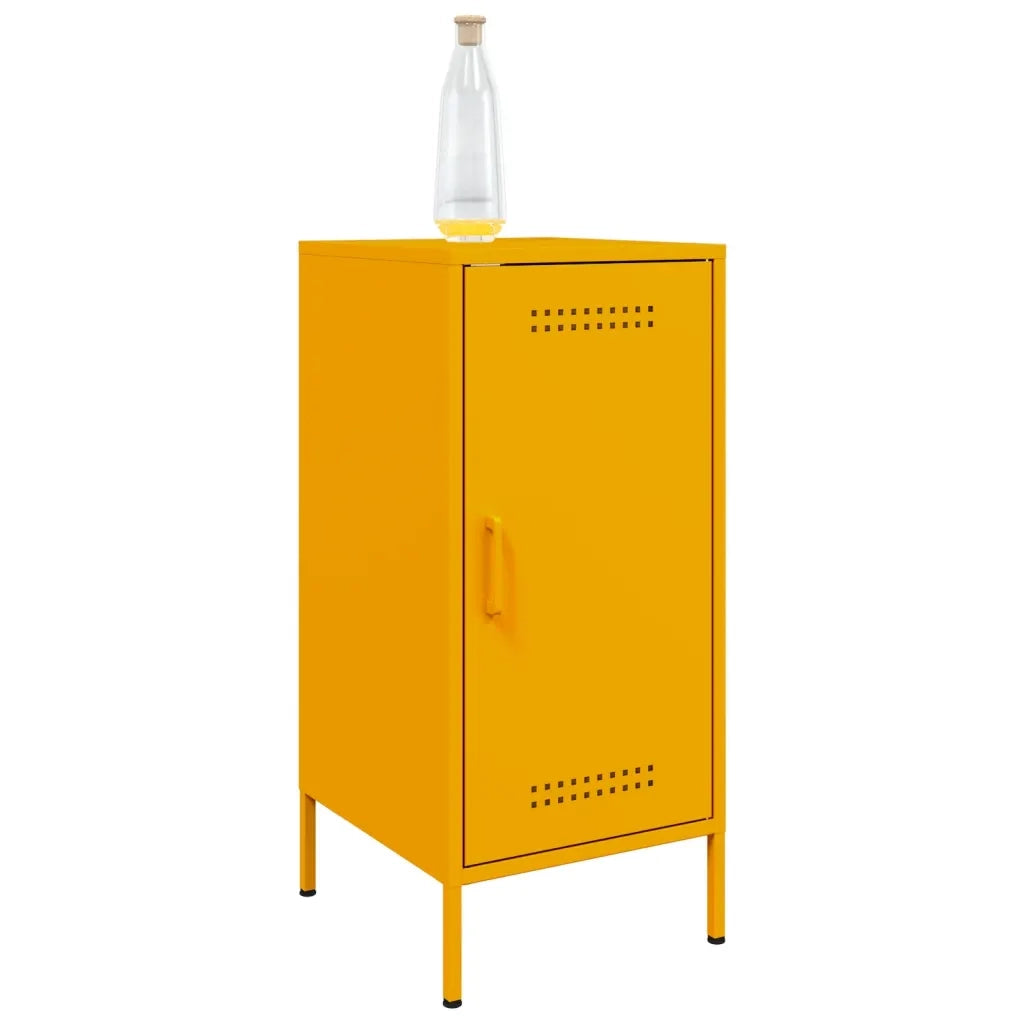 Credenze 2 pz Giallo Senape 36x39x79 cm in Acciaio