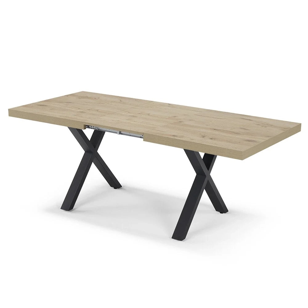 Tavolo allungabile da pranzo Quercia 160X90 MADE IN ITALY modello PABLO fino a 260 CM per sala da pranzo, cucina e soggiorno, design moderno con top in melaminico