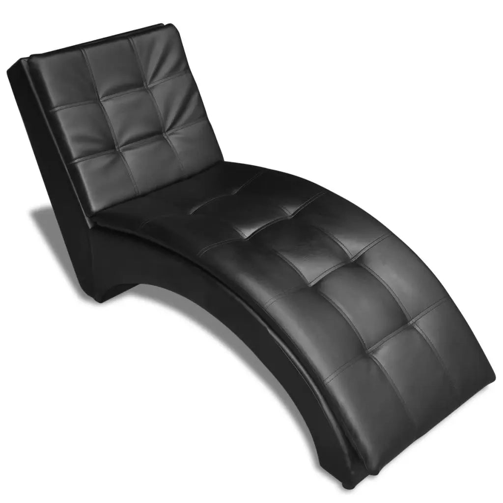 Sedia a Sdraio con Cuscino Nera in Similpelle CFW5910313