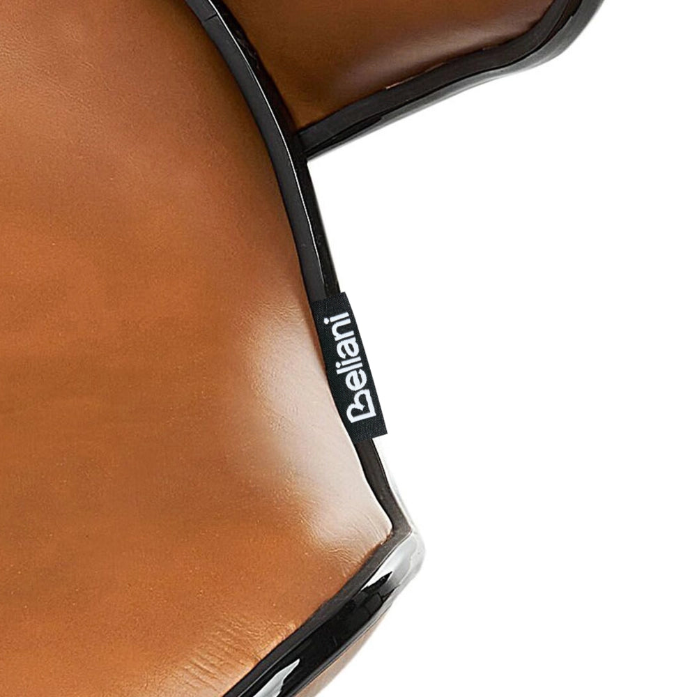Set di 2 sgabelli moderni senza braccioli regolabili in altezza in ecopelle marrone dorato regolabile in altezza Glamour