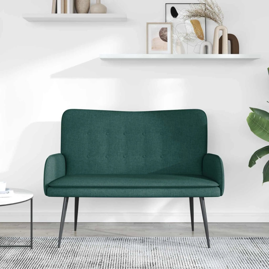 Divano a 2 Posti Verde Scuro 115 x 61 x 87 cm Tessuto 42028907