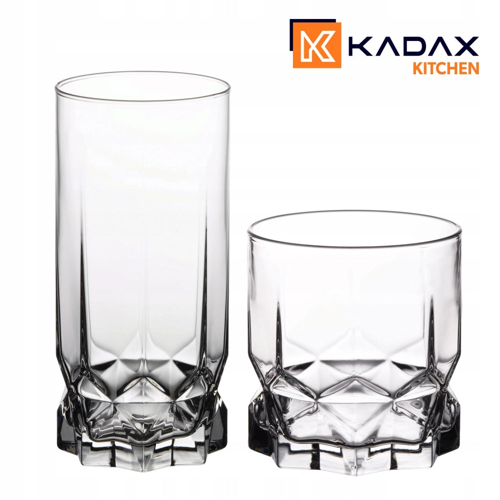 Set di 12 bicchieri KADAX da 325 ml per bevande e acqua.