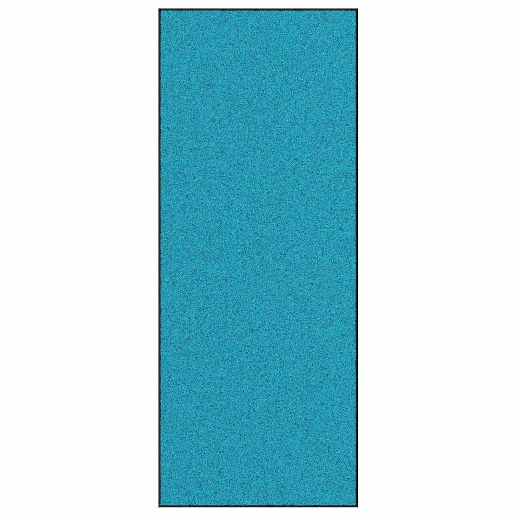 Zerbino d'ingresso moderno rettangolare per interni/esterni 120 x 300 cm resistente antiscivolo in poliammide ciano 02_0057952