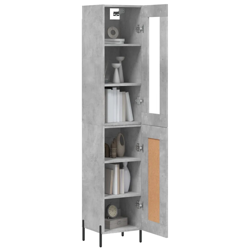 Credenza Grigio Cemento 34,5x34x180 cm in Legno Multistrato 3199501