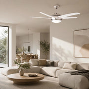 Decorative Ceiling Fan With Light Bulb, 128 Cm, White