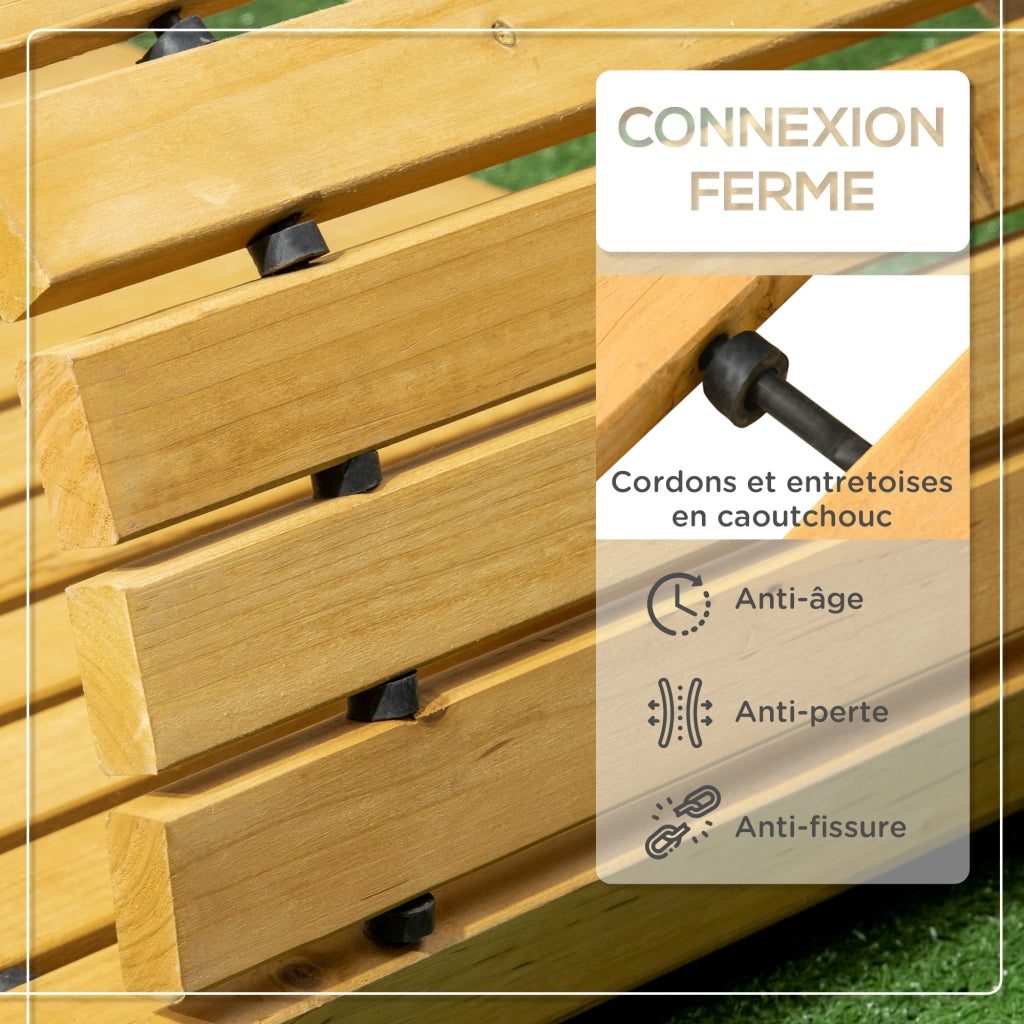Percorso giardino in legno massello pieghevole ¨C zephmum ¨C pino 185x60 cm