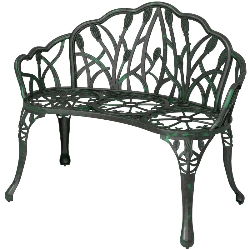 PANCHINA da giardino 99x57x78 cm in alluminio verde