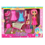 Trade Shop - Modella Con Vestiti Intercambiabili Accessori Vari Giocattolo Gioco Bambina -