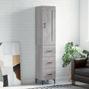 Credenza-Buffet-Armadio da cucina Grigio Sonoma 34,5x34x180 cm in Legno Multistrato 480501