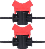 Vitello di coperchio 2 pezzi - Regolatore di flusso - Valvole di arresto dell'acqua - Materiale ABS - Adatto per irrigazione a gocce - Colore Nero/Bianco - Valvola di arresto dell'acqua