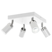 Plafoniera quadrata 4 spot bianco/cromo GU10 Reno Luminex