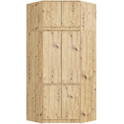 Armadio ad angolo AKORD S100 con sopralzo Quercia Artisan 100 cm 4 ante 100x50x235 cm