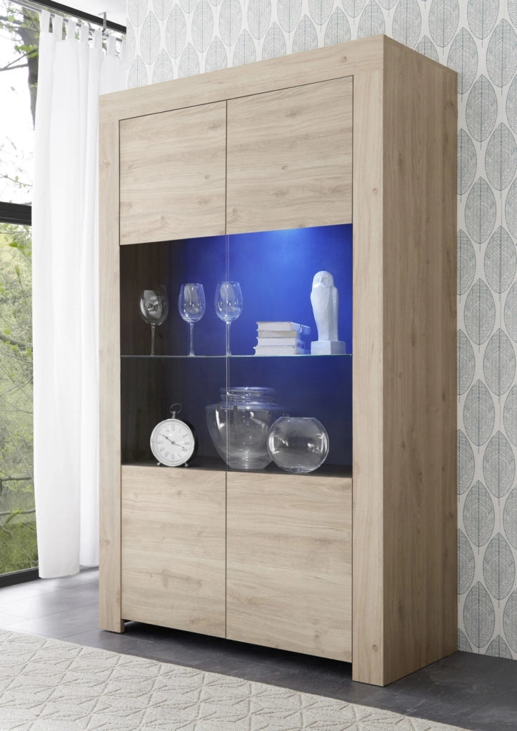Credenza/Vetrina CAPRI rovere scuro