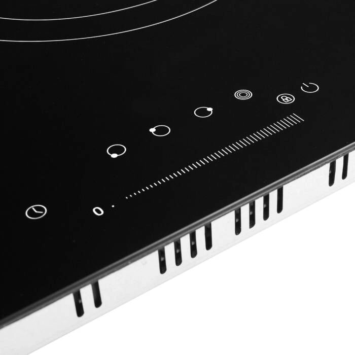 Piano cottura vetroceramica 3 zone 5700W da incasso, controllo touch slider e timer 99 min con blocco bambini - Sogo