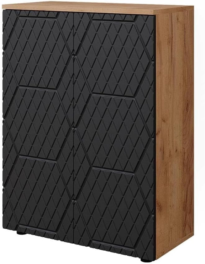 Mobile midi Irma, Antracite con struttura a nido d'ape, 60 x 81 cm, per la conservazione in bagno e abbinabile alla serie Irma