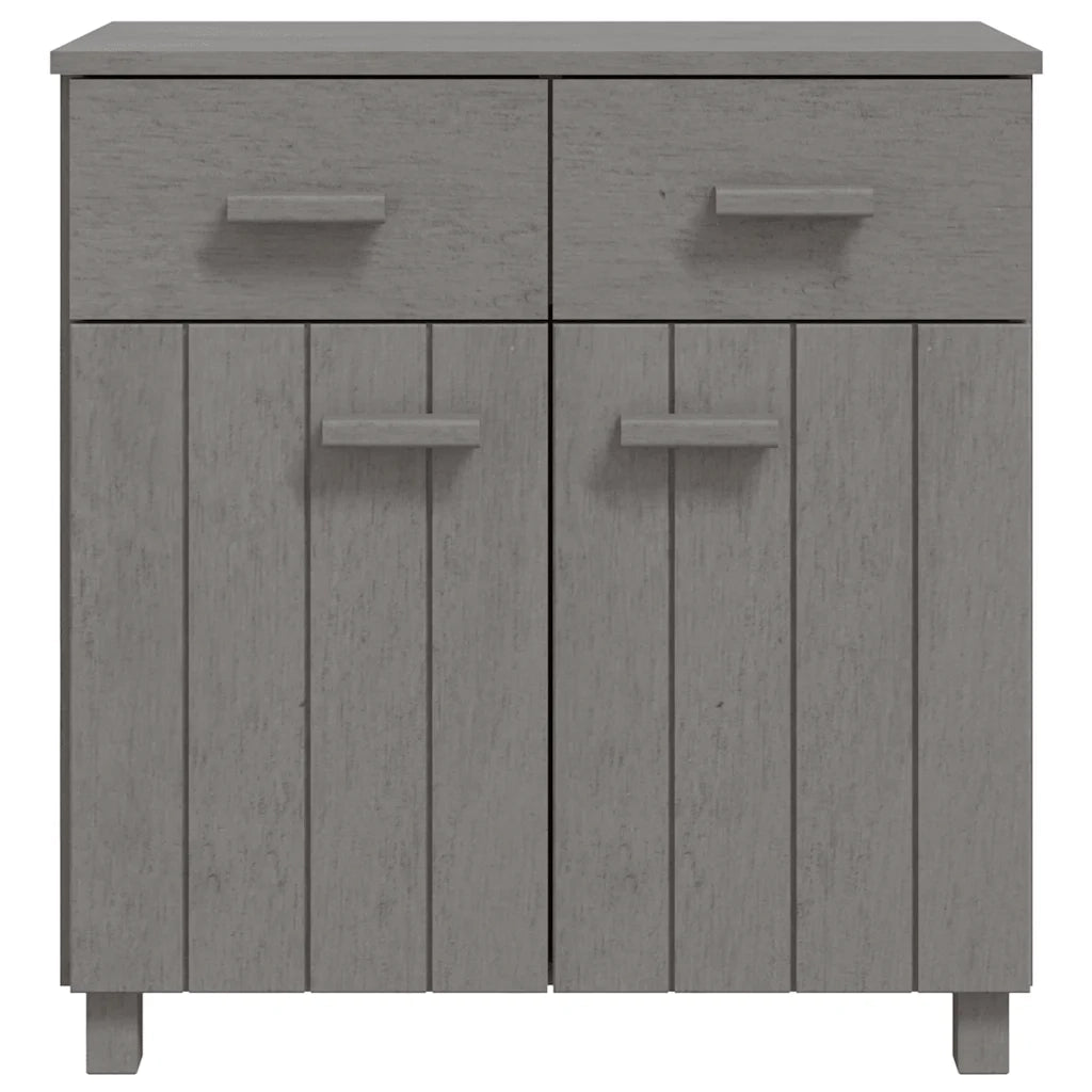 Credenza HAMAR Grigio Chiaro 79x40x80 cm Legno Massello di Pino 340439