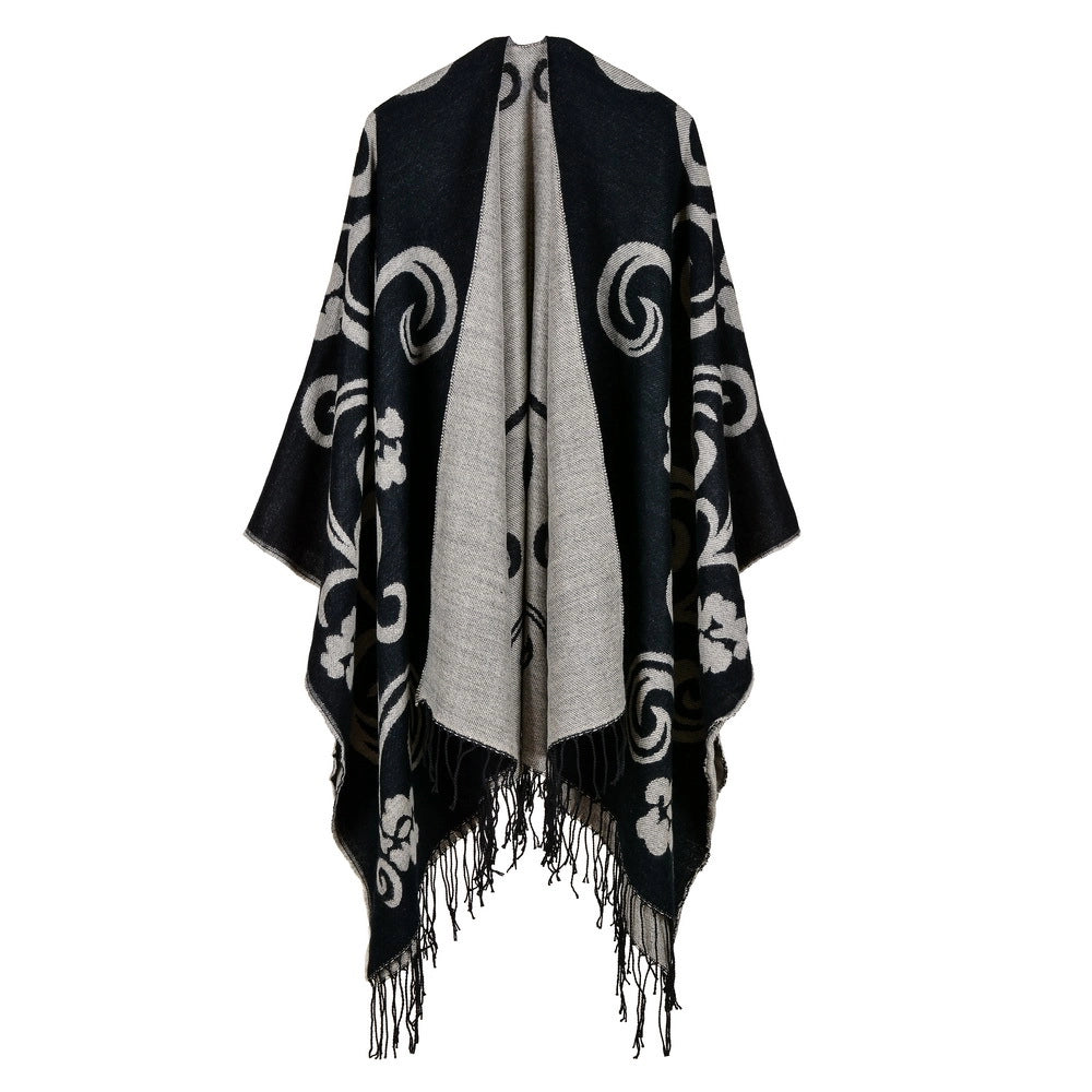 Sciarpe da donna all'ingrosso, scialli grandi in jacquard con nappe semplici
