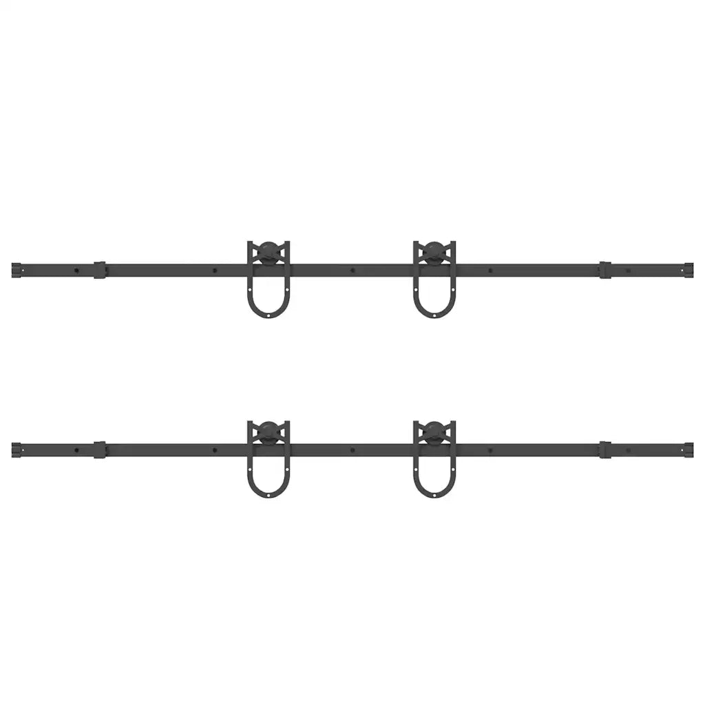 vidaXL Kit di Binari per Porte Scorrevoli 400 cm Acciaio Nero