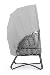 Poltrona con Cuscini da Giardino 100x90x152 cm in Acciaio Eldon Grigio Chiaro