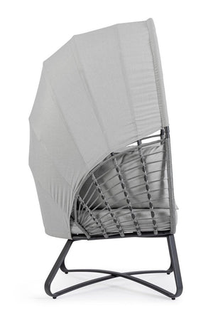Poltrona con Cuscini da Giardino 100x90x152 cm in Acciaio Eldon Grigio Chiaro