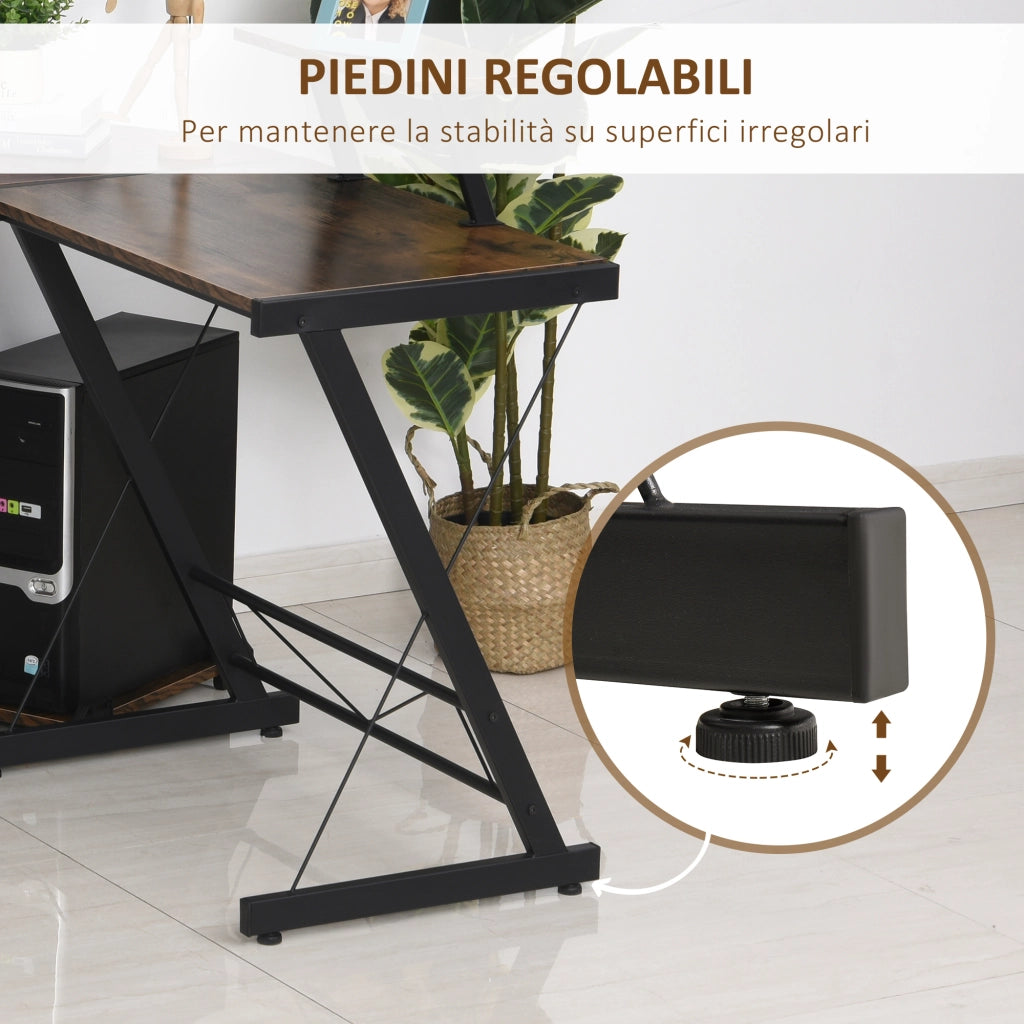 Easycomfort Scrivania Angolare Reversibile per Computer e PC in Stile Industriale, per Ufficio o Camera, in Legno 155x115x91.5cm