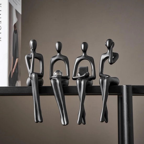 Decorazioni per la sala da pranzo, 4 pezzi di decorazione in legno, accentuazioni moderne e astratte per tavolo salotto, TV, cassetti, libreria, decorazione per la stanza