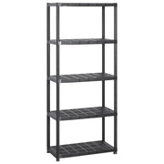 Scaffale a 5 Ripiani Nero 284x38x170 cm in Plastica CFW3800243