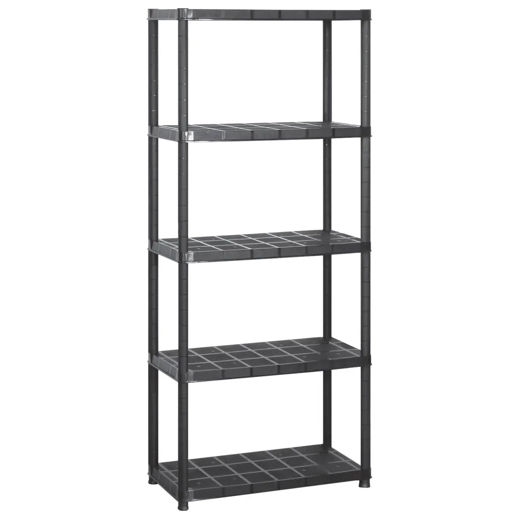 Scaffale a 5 Ripiani Nero 284x38x170 cm in Plastica CFW3800243