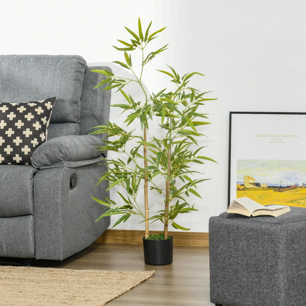 Pianta Artificiale da Interno 120cm in Vaso con 336 Foglie, Pianta Finta di Bamb¨´ Realistica per Interno ed Esterno