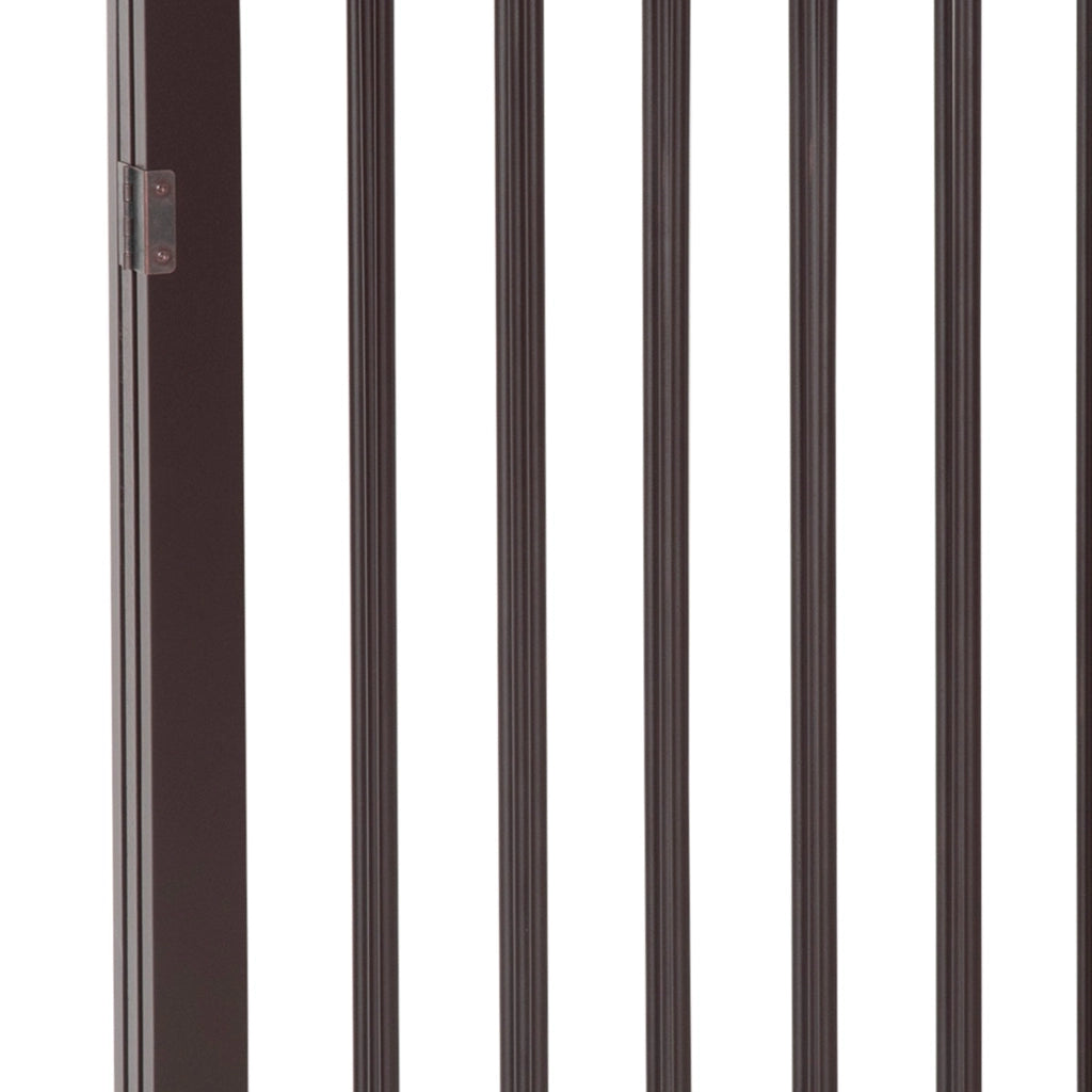 Cancelletto di Sicurezza per Animali Domestici 160x76 cm in MDF Marrone Scuro