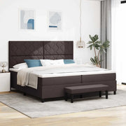 Letto a molle con materasso Marrone Scuro 200 x 200 cm Tessuto