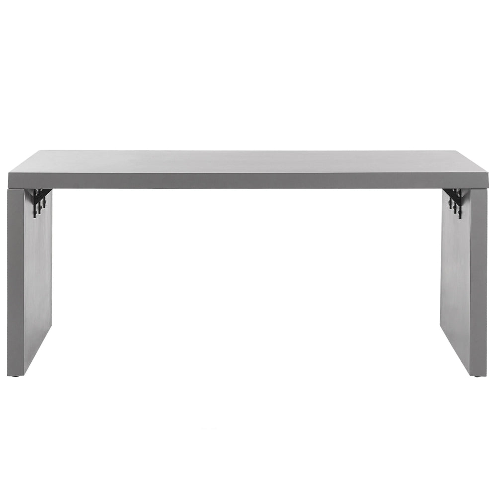Tavolo da pranzo da giardino in cemento grigio 180 x 90 cm a forma di U 6 posti resistente all'acqua