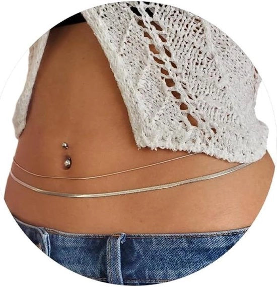 Cinturino in acciaio inossidabile per donna - collana di cinturino d'oro con finitura argentea - ipoallergenico e corrosione resistente.
