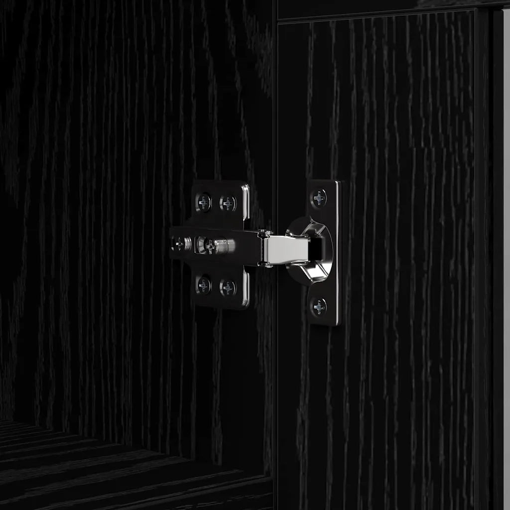 Credenza Rovere Nero 69,5 x 34 x 90 cm Legno multistrato