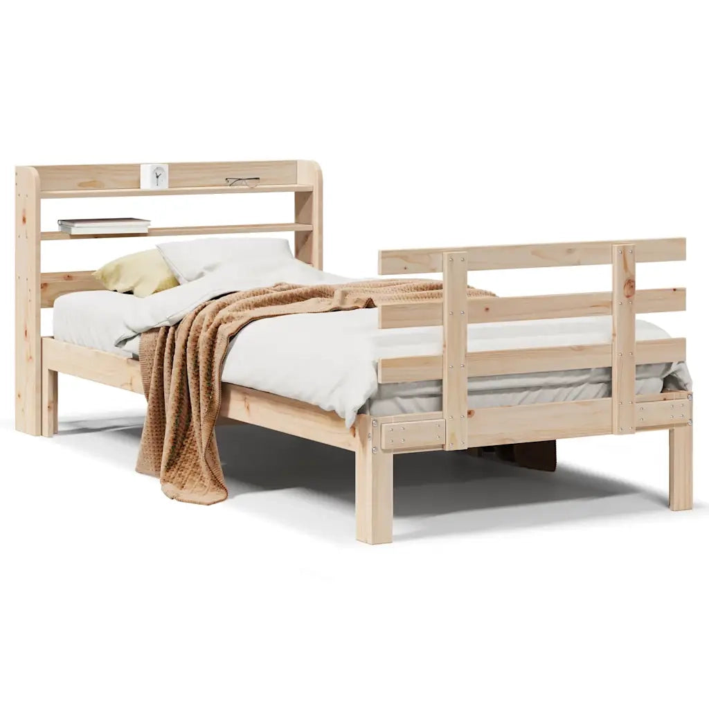 vidaXL Giroletto con Testiera 75x190 cm in Legno Massello di Pino