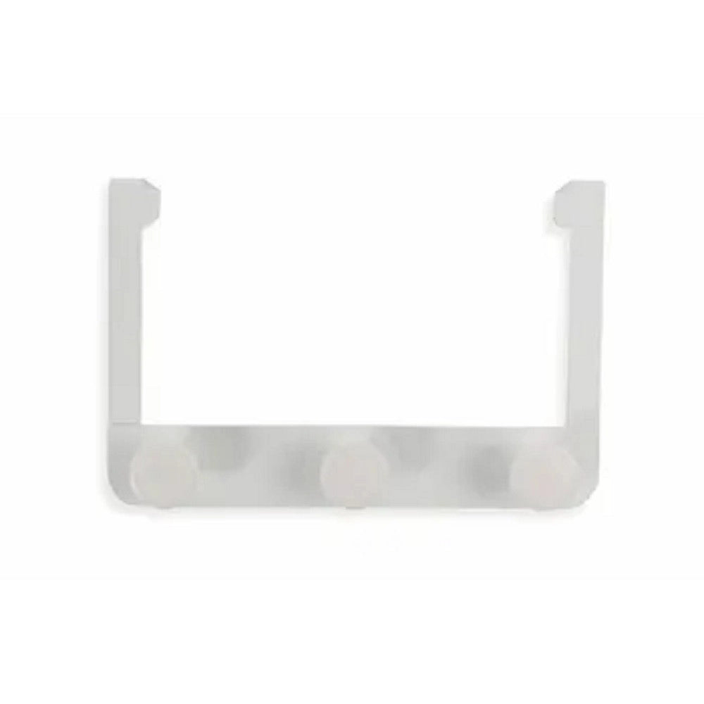 Trade Shop - Appendiabiti Da Porta Con 3 Ganci 19.5x11.5 Cm Bianco Asciugamani Vestiti 87780 -