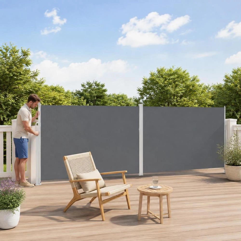 Extendable Side Awning, Anthracite, 200x1000 Cm