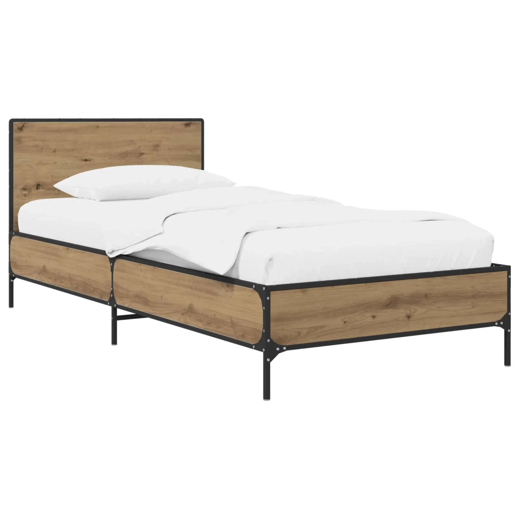 Struttura letto con testata Rovere Artigianale 80 x 200 cm 8009112