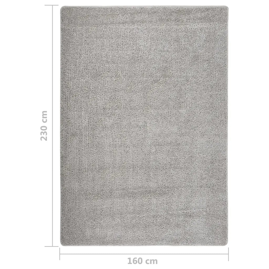 Tappeto del soggiorno | Tappeto Shaggy Grigio Chiaro 160x230 cm Antiscivolo