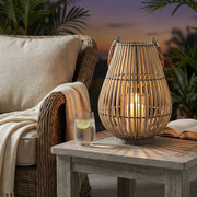 Lanterna in Vimini in Vimini Vetro cm 14x14x31 - HEIDI
