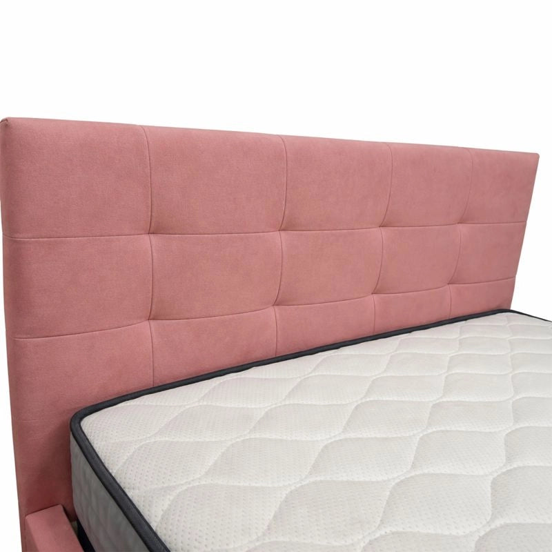 Letto contenitore matrimoniale 160x190 cm con rete ortopedica a doghe, tessuto Enjoy, made in Italy - 19 Flamingo