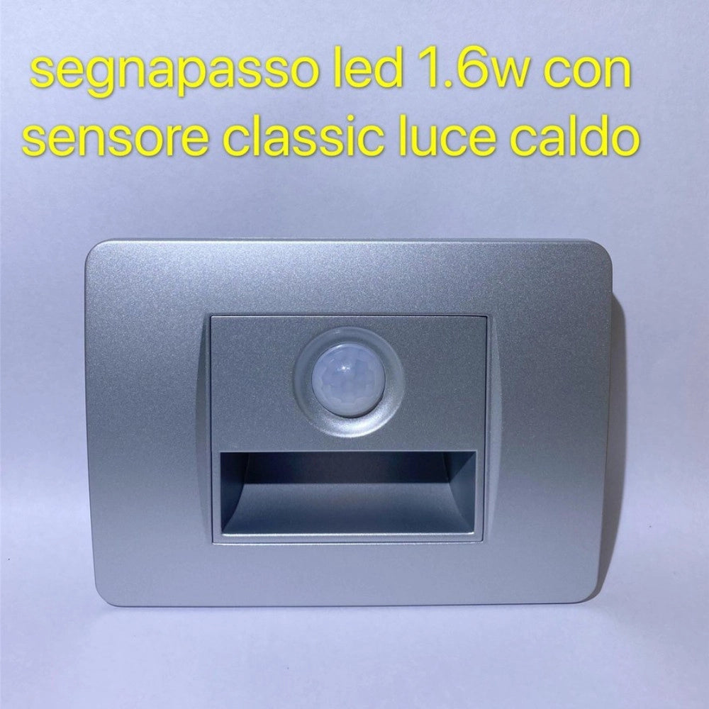 Trade Shop - Segnapasso Led Da Incasso Grigio Con Sensore 1.6w Luce Calda Automatico -
