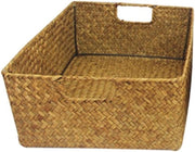 Cestello a Tessuto a Mano Quadrettato - Rattan Naturale - Organizzatore per Abbigliamento e Giocattoli